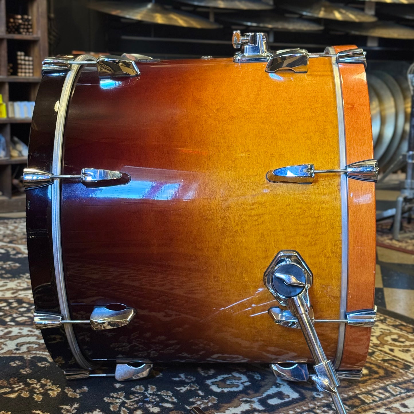 USED 2000's Pearl Session Custom Drumset in Two Tone Sunburst - 18x22, 8x10, 9x12, 11x14
