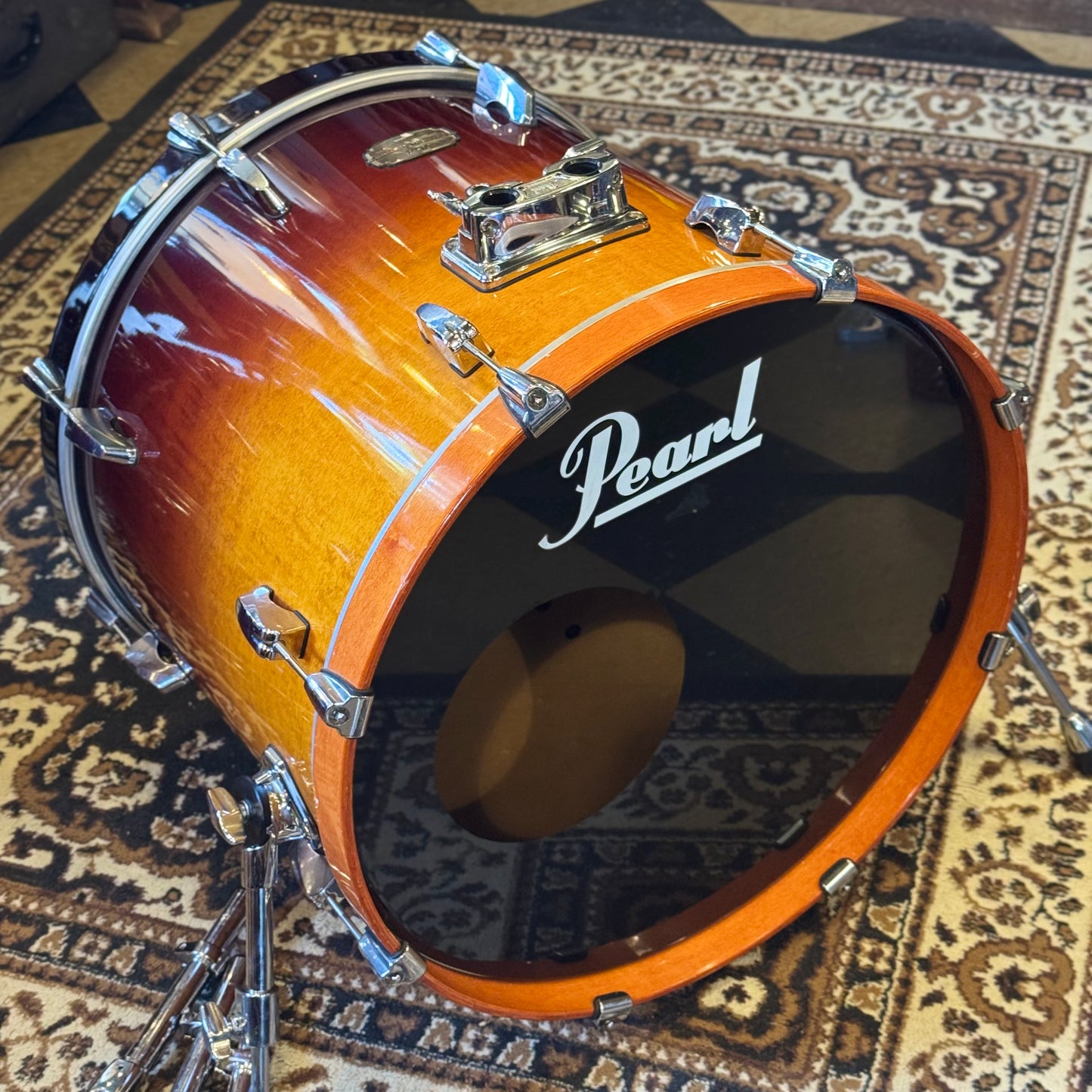 USED 2000's Pearl Session Custom Drumset in Two Tone Sunburst - 18x22, 8x10, 9x12, 11x14
