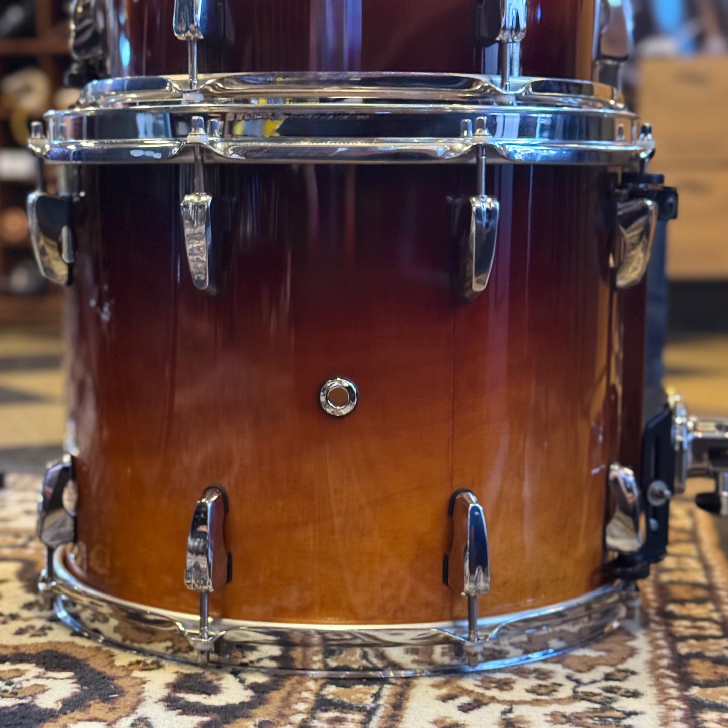 USED 2000's Pearl Session Custom Drumset in Two Tone Sunburst - 18x22, 8x10, 9x12, 11x14