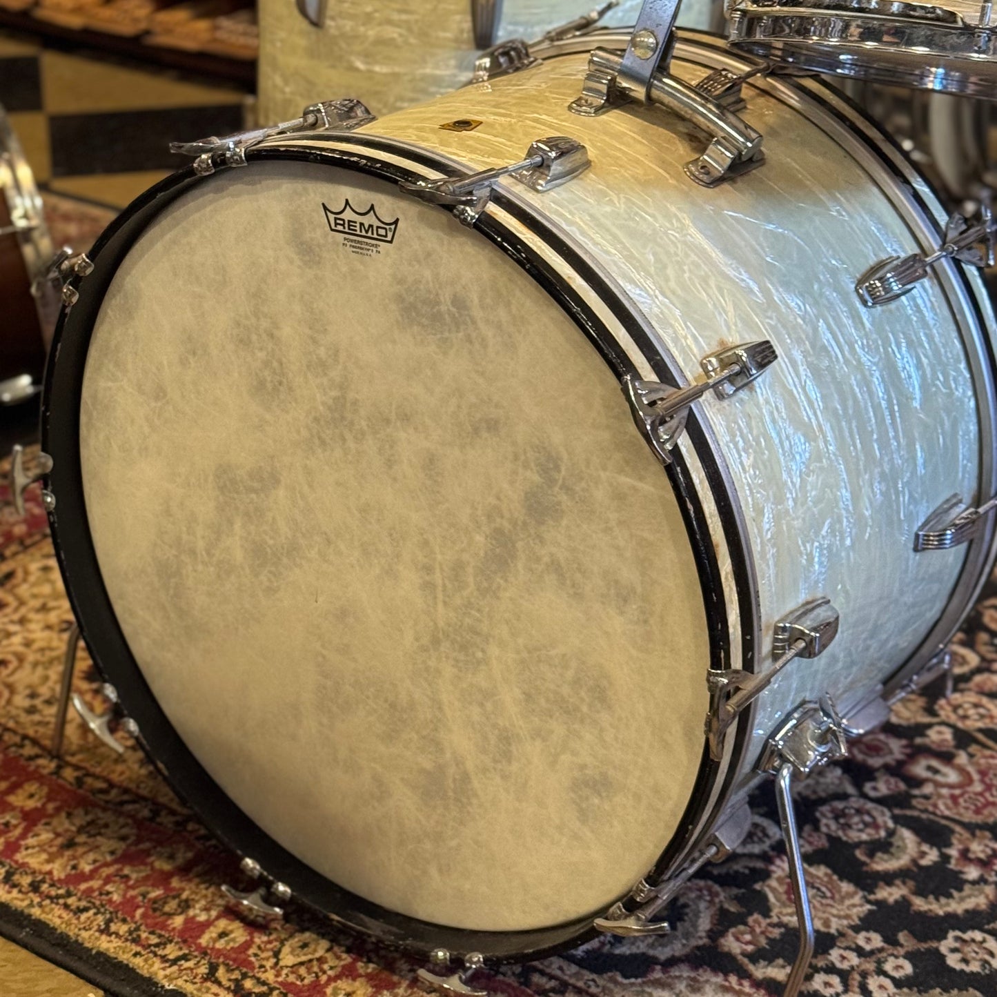 VINTAGE 1960's Ludwig Classic Outfit in White Marine Pearl - 14x22, 9x13, 16x16