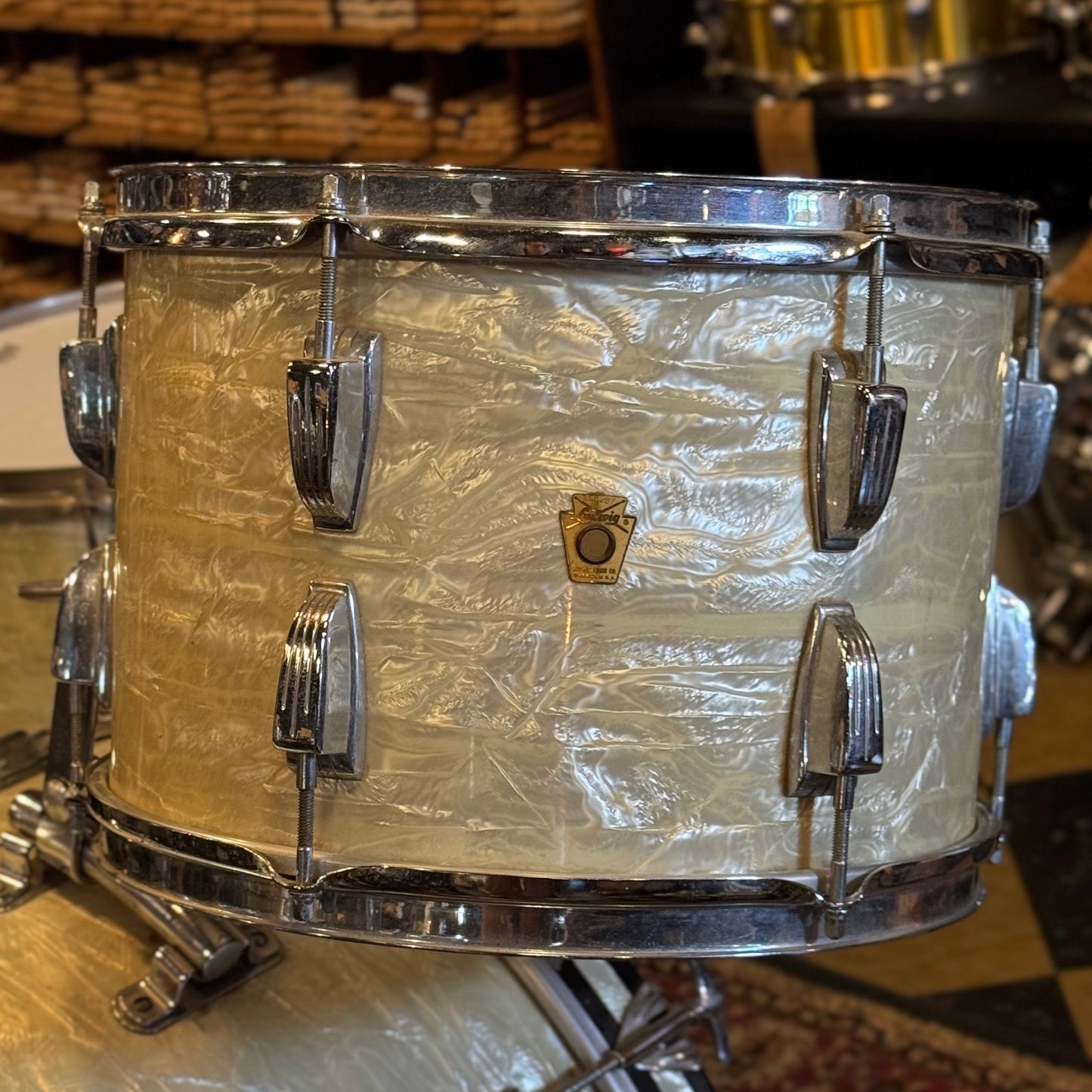 VINTAGE 1960's Ludwig Classic Outfit in White Marine Pearl - 14x22, 9x13, 16x16