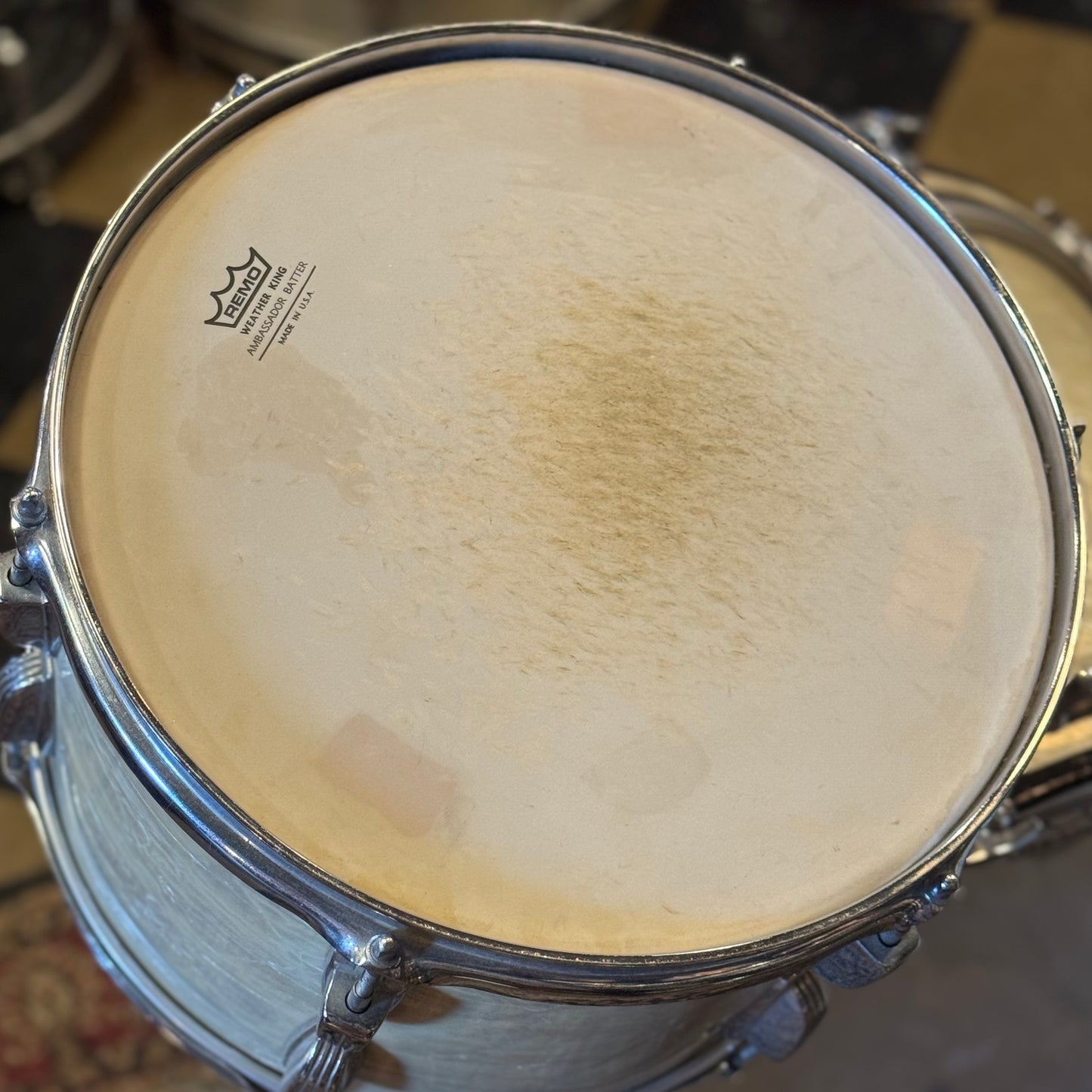 VINTAGE 1960's Ludwig Classic Outfit in White Marine Pearl - 14x22, 9x13, 16x16