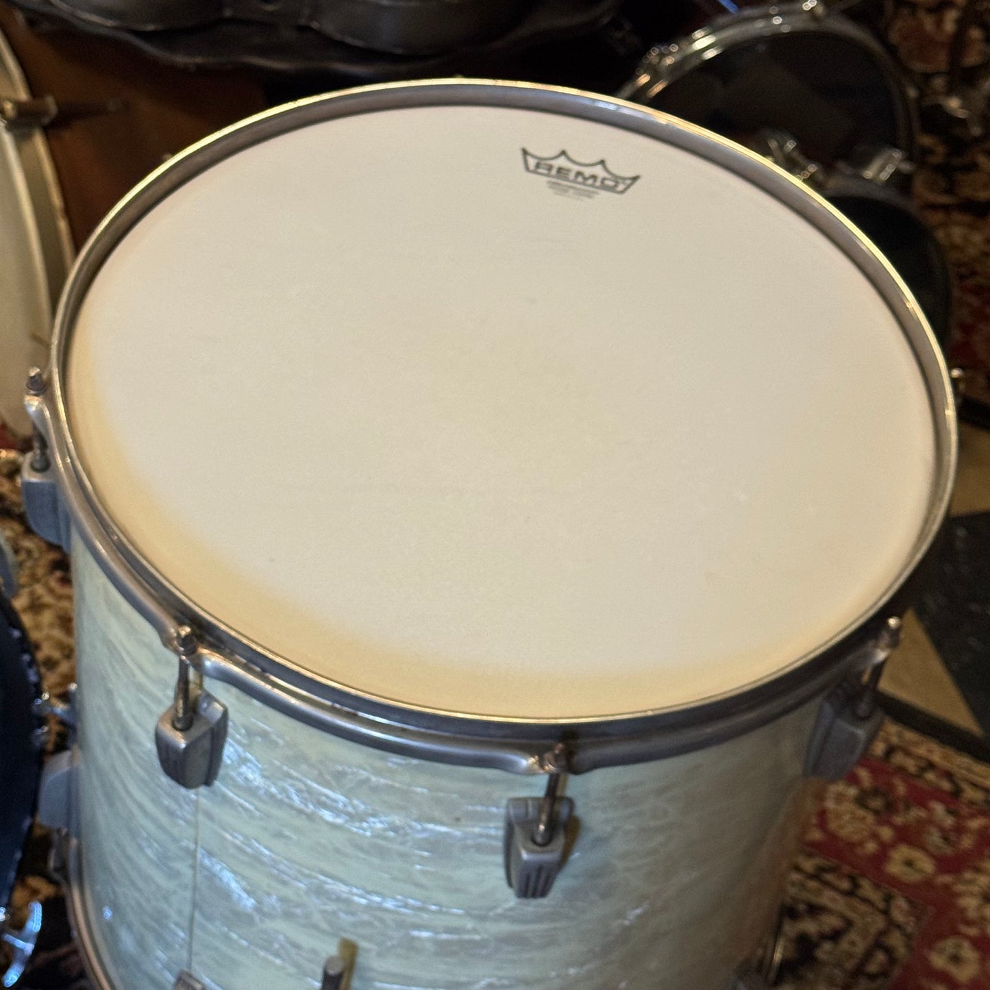 VINTAGE 1960's Ludwig Classic Outfit in White Marine Pearl - 14x22, 9x13, 16x16