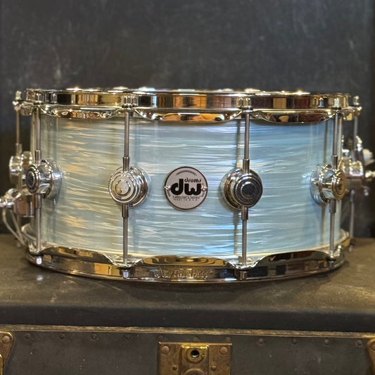 USED 6.5x14 DW Collectors Maple Snare Drum in Pale Blue Oyster
