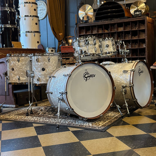 NEW Gretsch Renown RN2 Double Bass Drum Set in Vintage Pearl - 18x22, 18x22, 7x10, 8x12, 14x14, 14x16