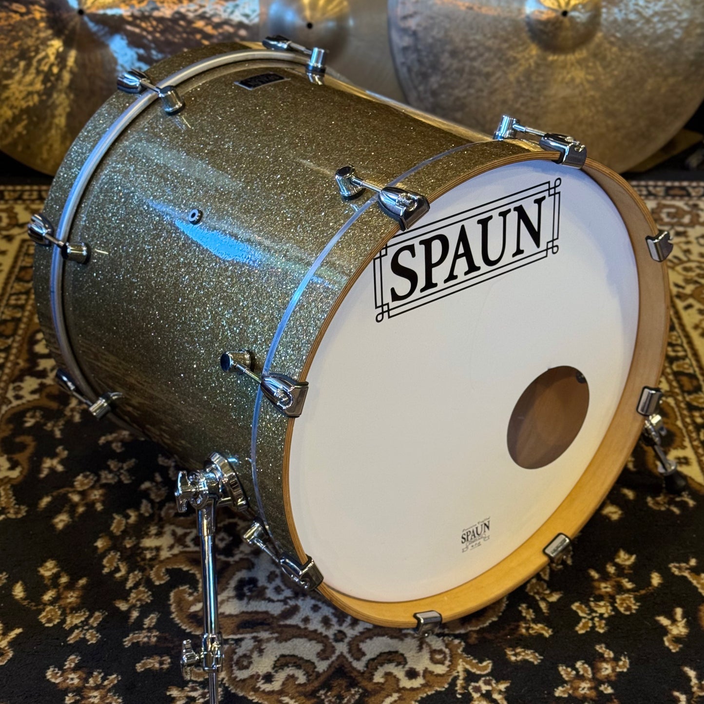 USED 2001 Spaun Drum Set in Gold Sparkle -18x20, 7x10, 8x12, 12x14, 14x16