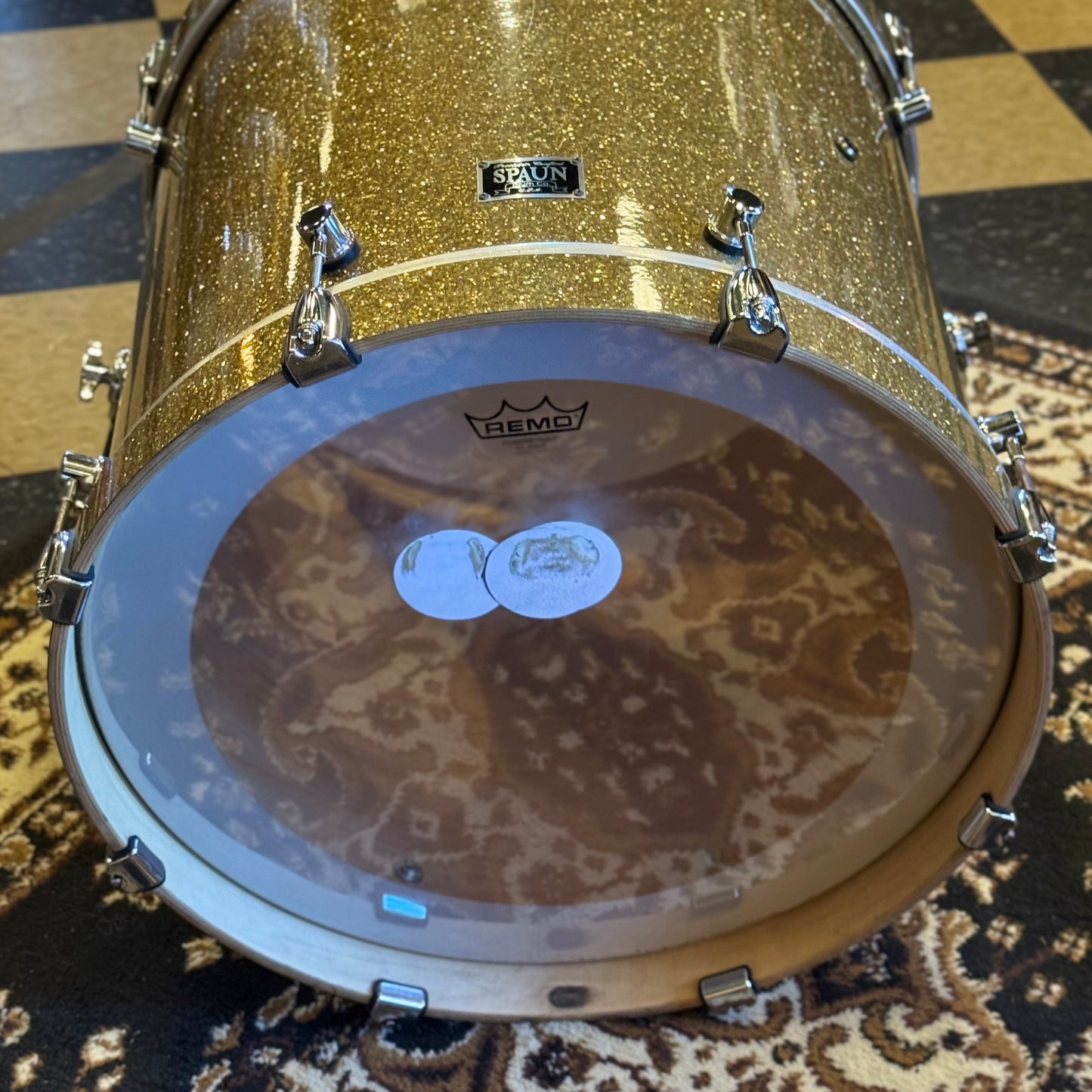 USED 2001 Spaun Drum Set in Gold Sparkle -18x20, 7x10, 8x12, 12x14, 14x16