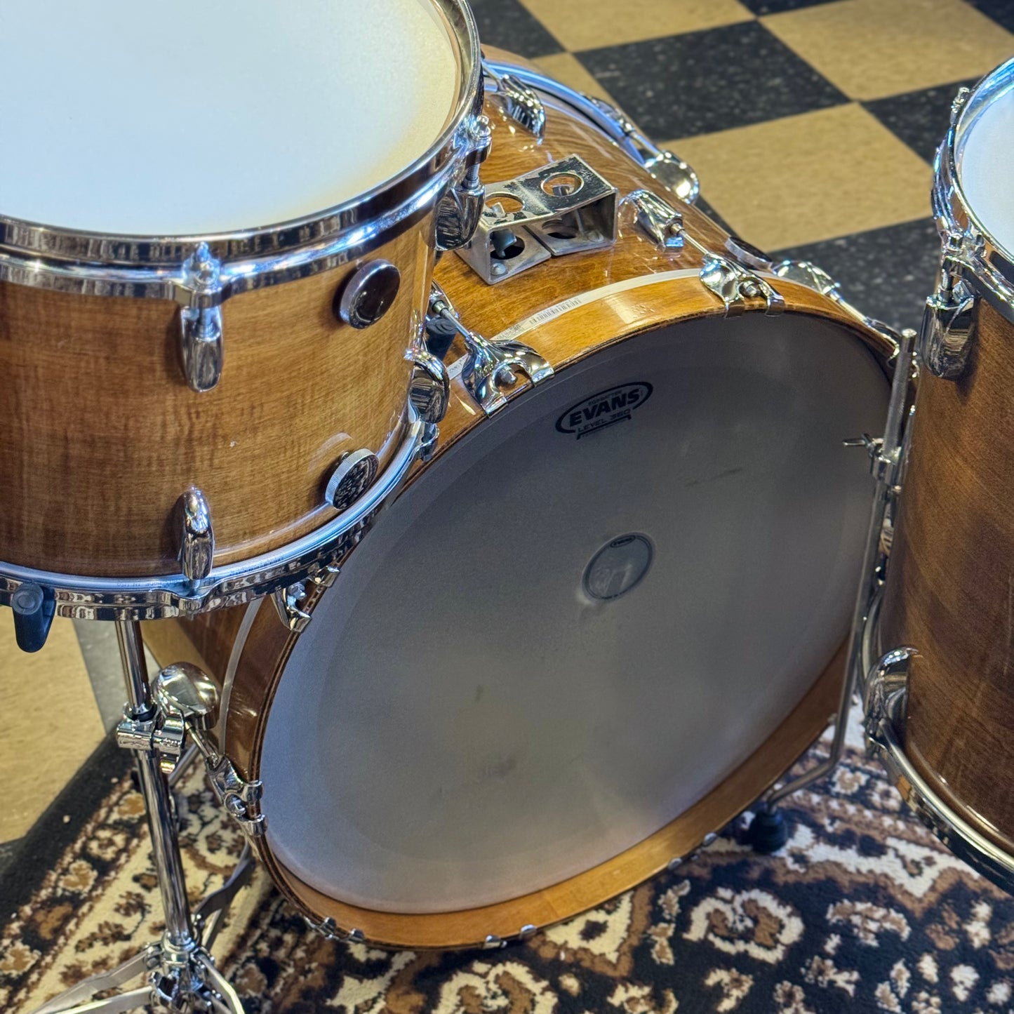 VINTAGE 1970's Gretsch Stop Sign Badge Drum Set in Antique Maple Gloss - 14x22, 9x13, 16x16