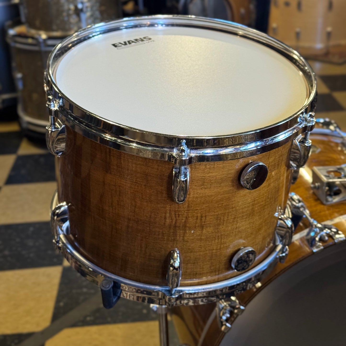 VINTAGE 1970's Gretsch Stop Sign Badge Drum Set in Antique Maple Gloss - 14x22, 9x13, 16x16