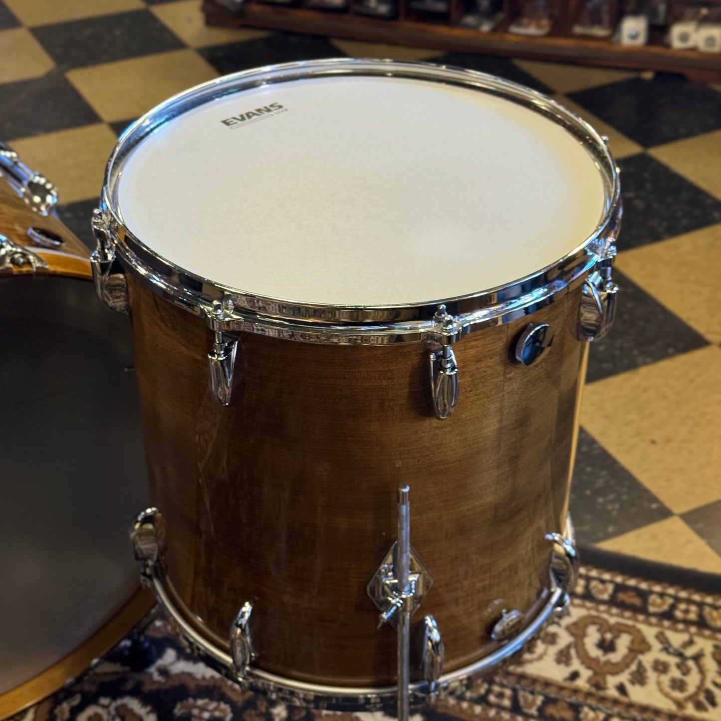 VINTAGE 1970's Gretsch Stop Sign Badge Drum Set in Antique Maple Gloss - 14x22, 9x13, 16x16