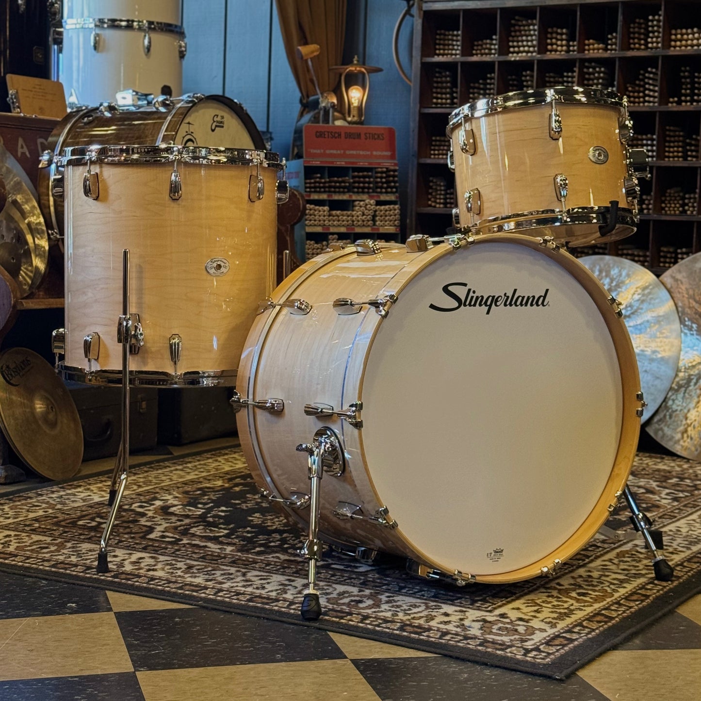 NEW Slingerland Studio King in Ventura Sand Lacquer - 14x22, 9x13, 16x16