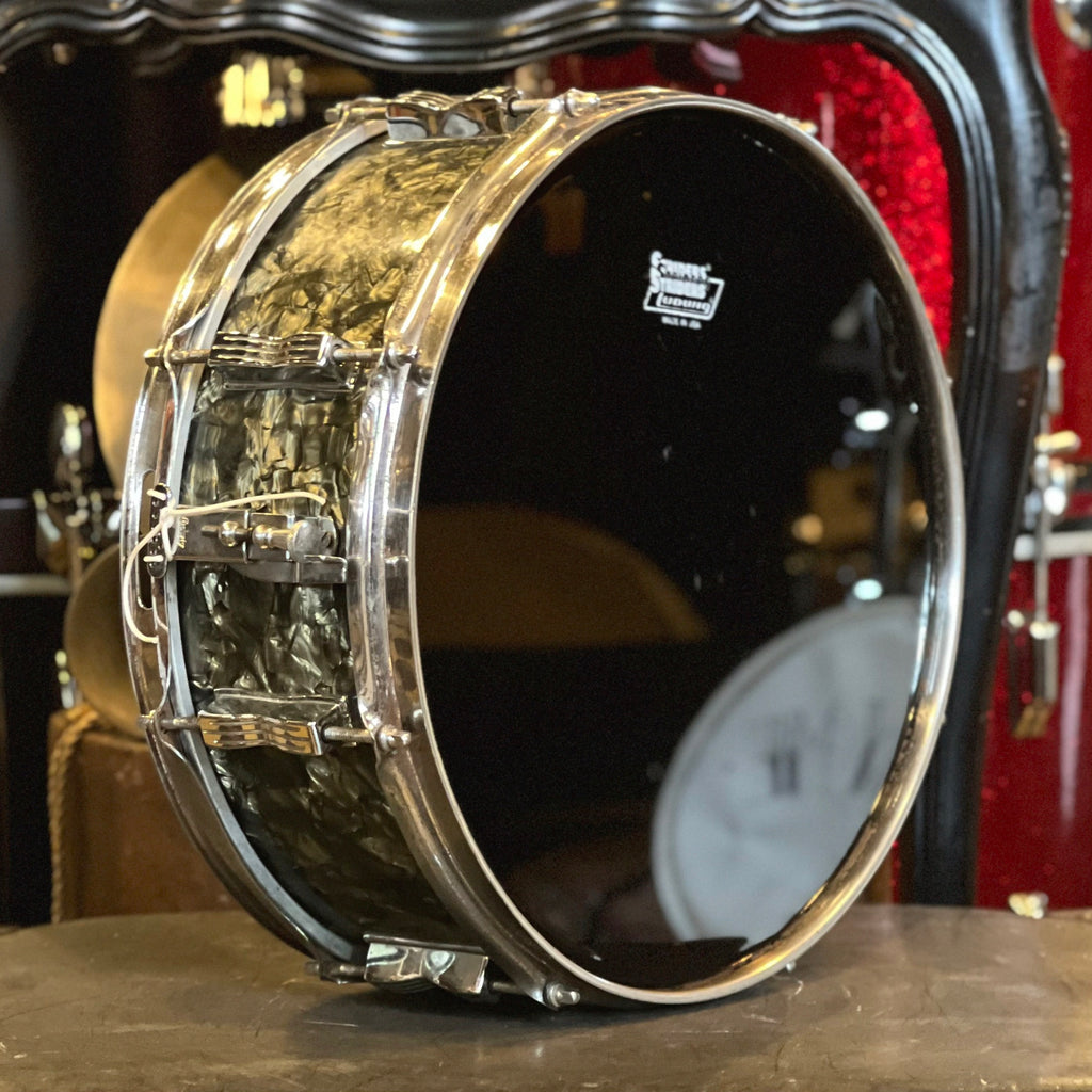 VINTAGE 1967 Ludwig 5.5x14 Jazz Festival Snare Drum in Black