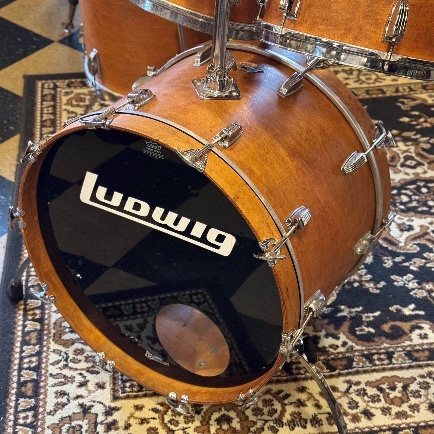 VINTAGE 1970's Ludwig Hollywood Outfit in Satin Natural - 14x22, 8x12, 9x13, 16x16