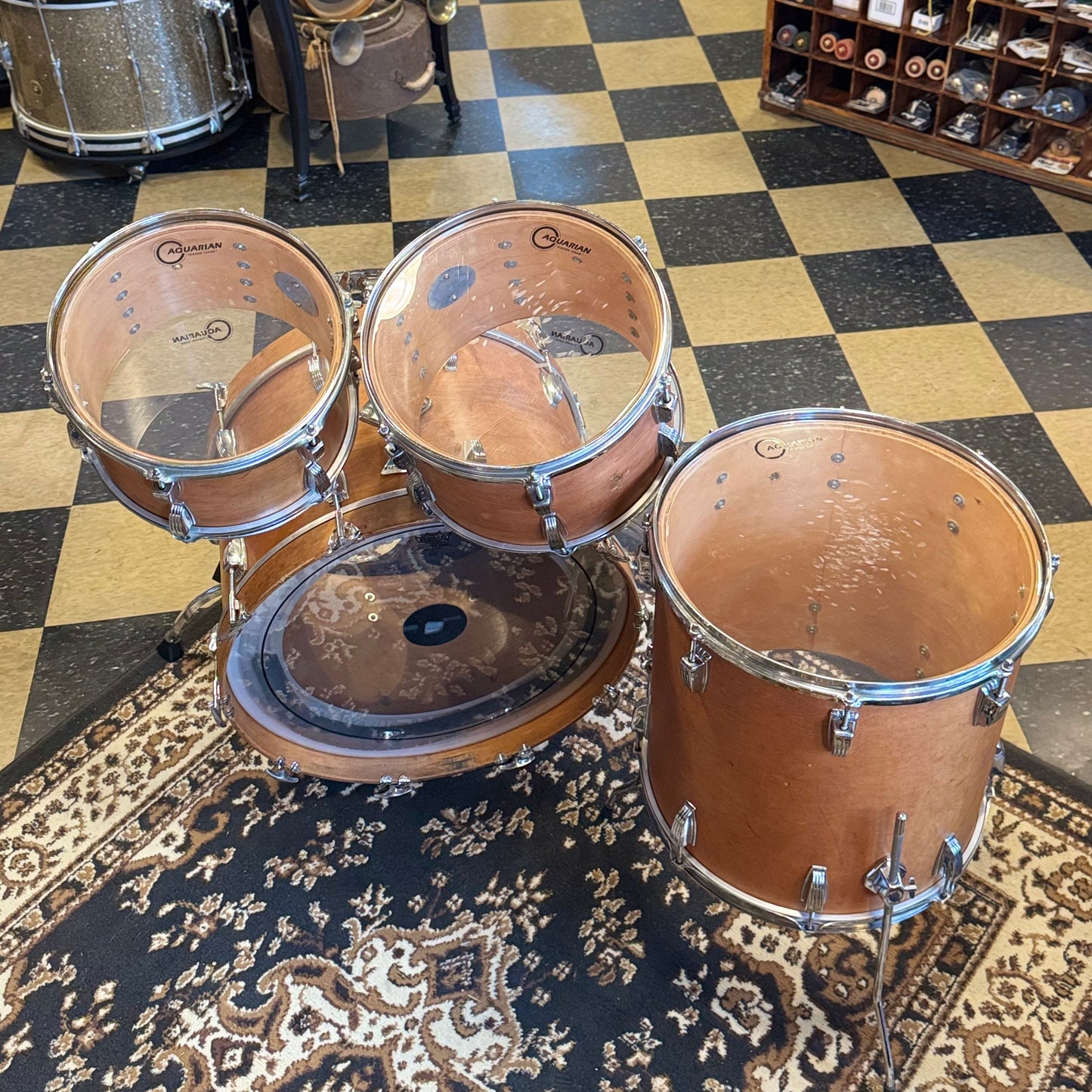 VINTAGE 1970's Ludwig Hollywood Outfit in Satin Natural - 14x22, 8x12, 9x13, 16x16