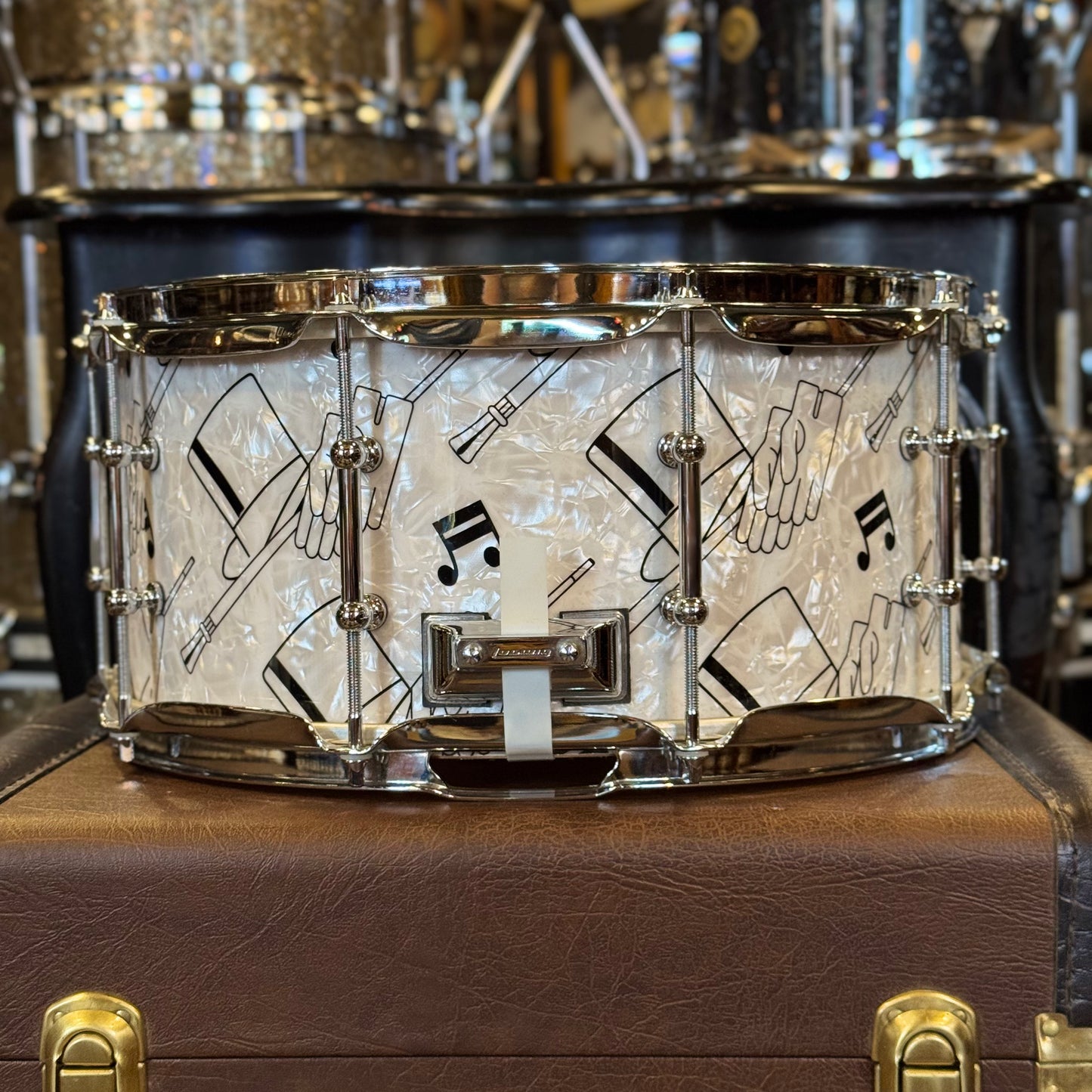 LIMITED EDITION 1999 Ludwig 90th Anniversary Top Hat & Cane 6.5x14 Snare Drum w/ Case
