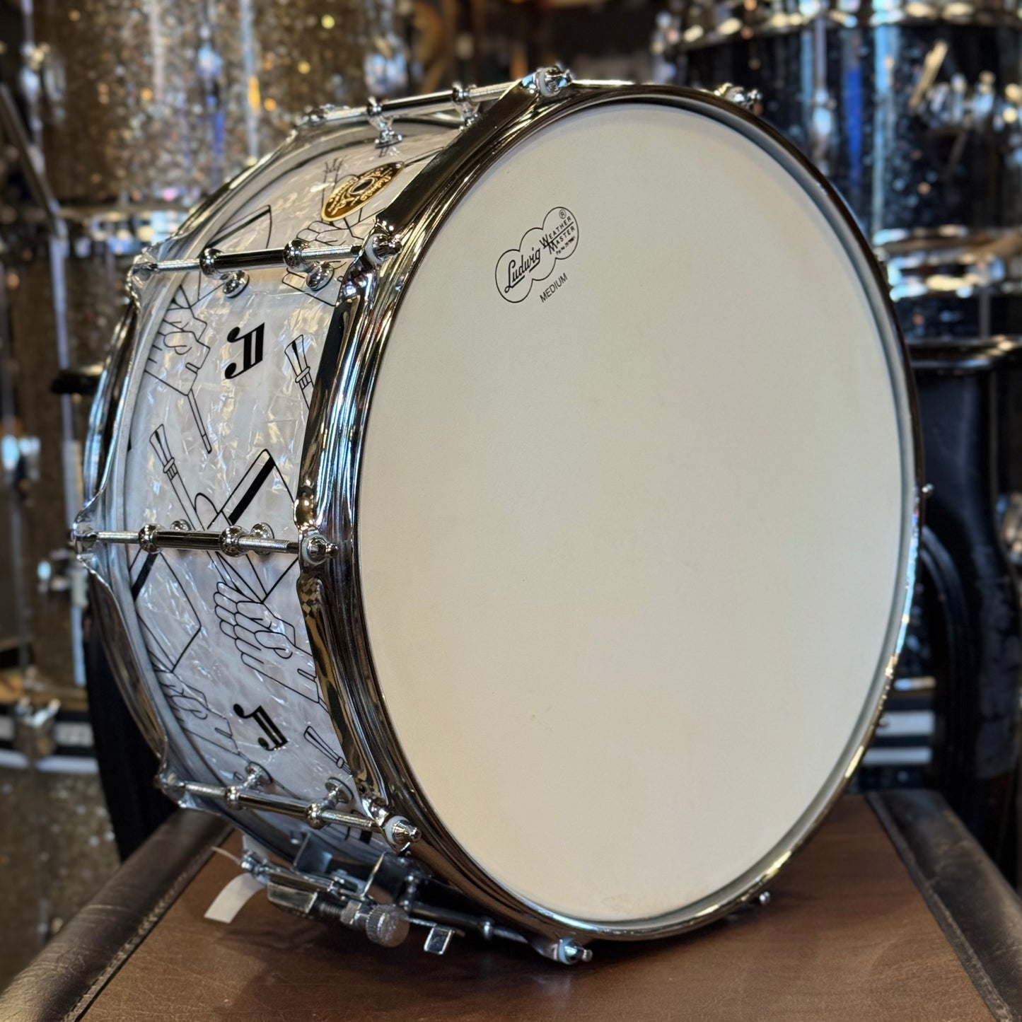 LIMITED EDITION 1999 Ludwig 90th Anniversary Top Hat & Cane 6.5x14 Snare Drum w/ Case