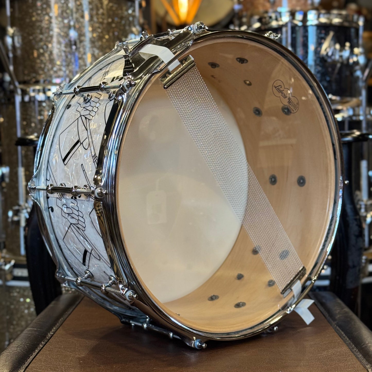 LIMITED EDITION 1999 Ludwig 90th Anniversary Top Hat & Cane 6.5x14 Snare Drum w/ Case