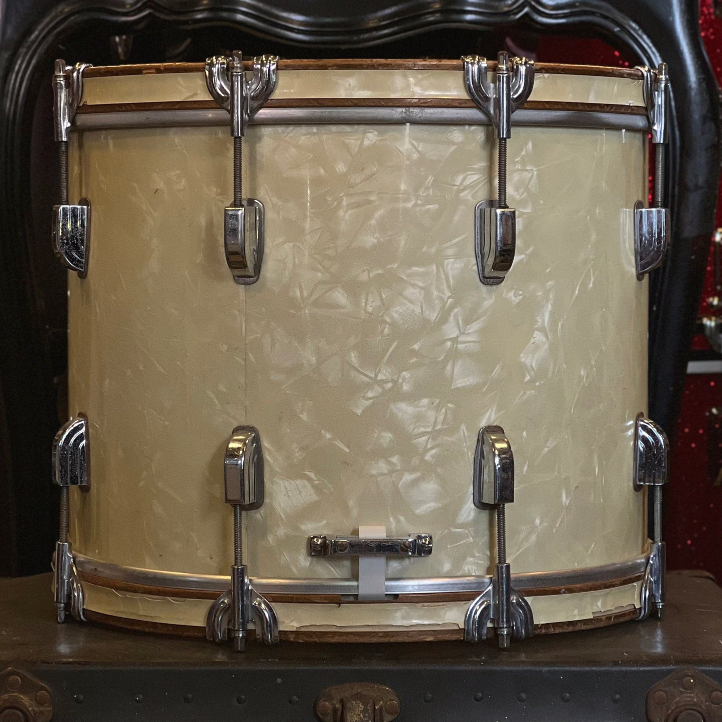 VINTAGE 1950's Leedy & Ludwig 12x15 Marcher in White Marine Pearl