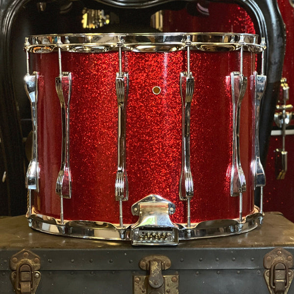 VINTAGE 1970's Ludwig 12x15 Challenger Marching Snare Drum in Red Sparkle