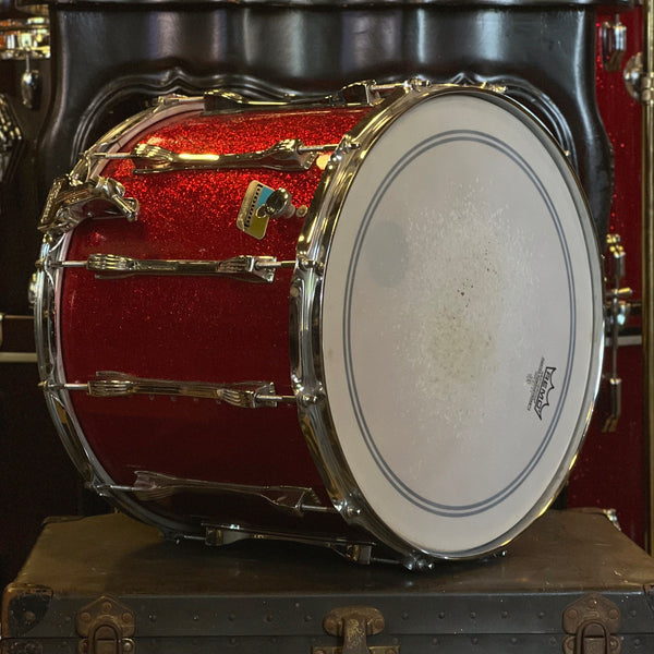 VINTAGE 1970's Ludwig 12x15 Challenger Marching Snare Drum in Red Sparkle