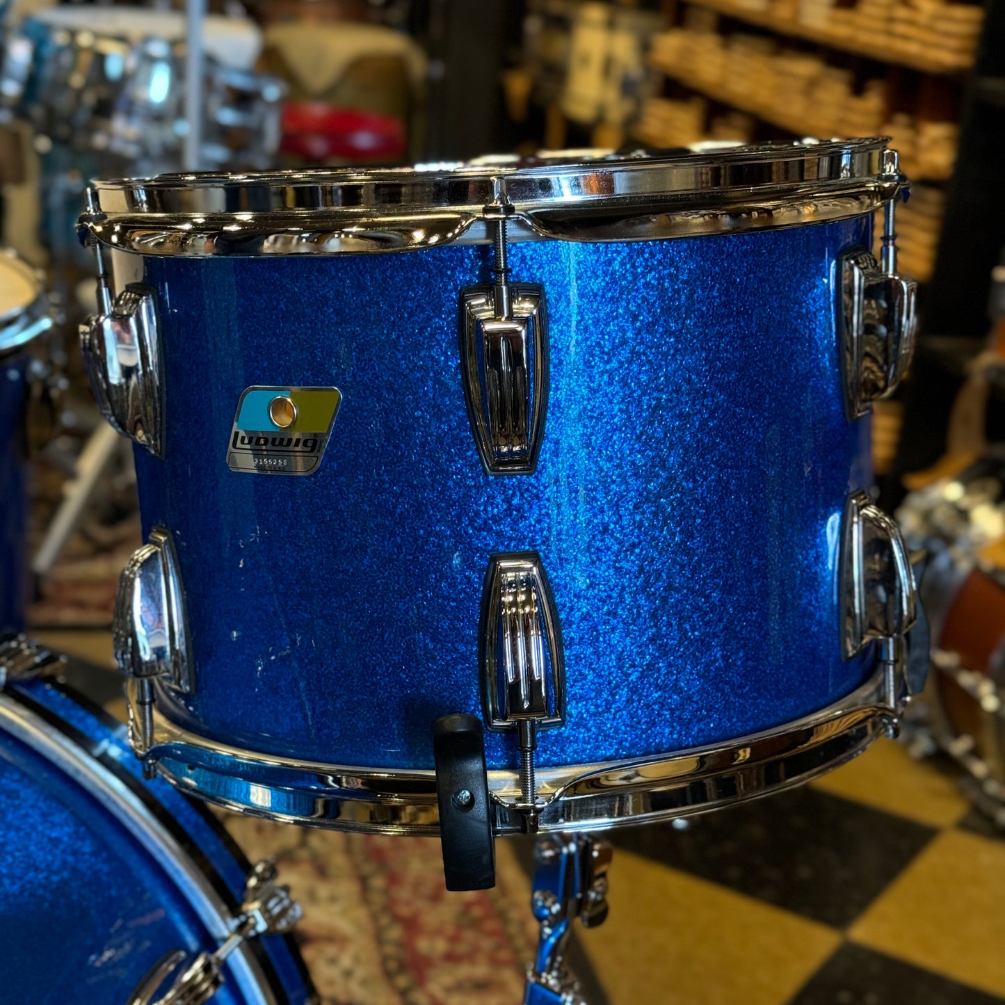 USED Ludwig Classic Maple "Fab" Outfit in Blue Sparkle - 14x22, 9x13, 16x16