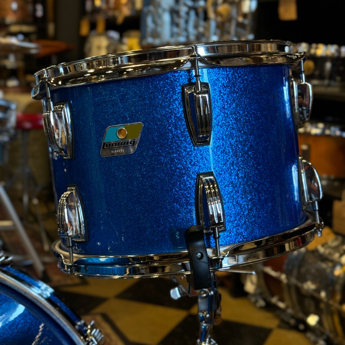 USED Ludwig Classic Maple "Fab" Outfit in Blue Sparkle - 14x22, 9x13, 16x16