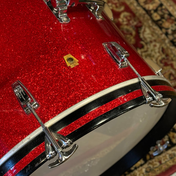 VINTAGE 1968 Ludwig Super Beat Outfit in Red Sparkle w/ Matching Serial LM400 Supraphonic - 14x20, 9x13, 16x16, 5x14