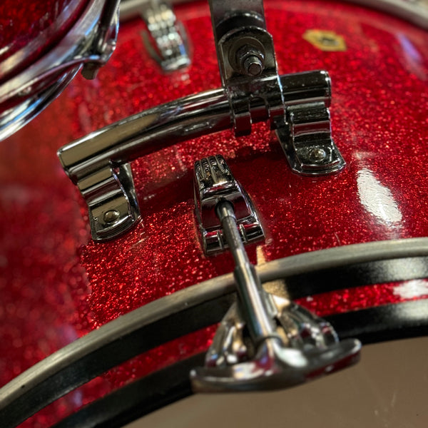 VINTAGE 1968 Ludwig Super Beat Outfit in Red Sparkle w/ Matching Serial LM400 Supraphonic - 14x20, 9x13, 16x16, 5x14