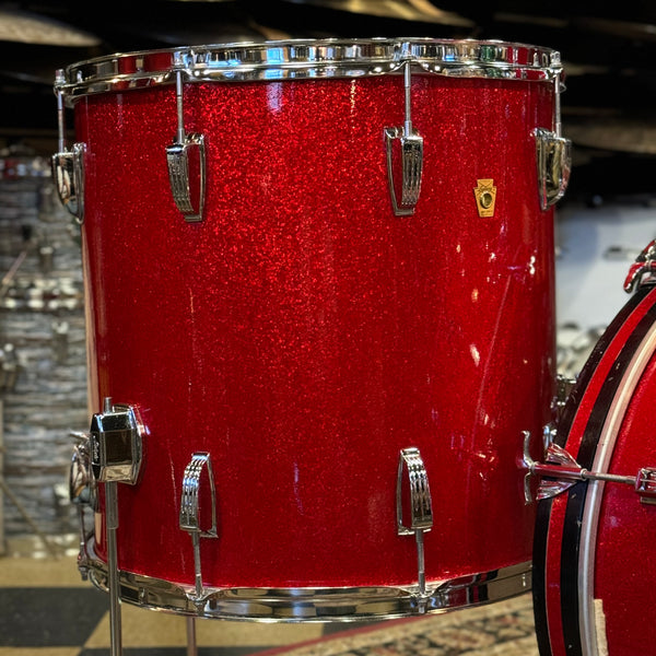 VINTAGE 1968 Ludwig Super Beat Outfit in Red Sparkle w/ Matching Serial LM400 Supraphonic - 14x20, 9x13, 16x16, 5x14