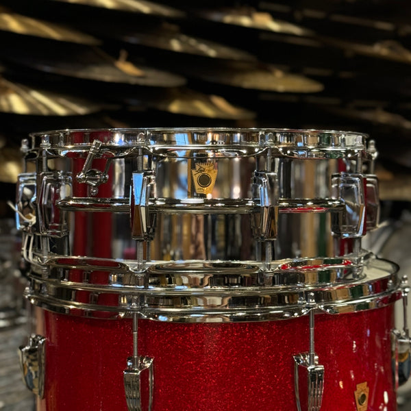 VINTAGE 1968 Ludwig Super Beat Outfit in Red Sparkle w/ Matching Serial LM400 Supraphonic - 14x20, 9x13, 16x16, 5x14