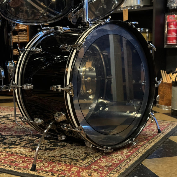 VINTAGE 1976 Ludwig Vistalite in Black w/ Matching LM400 Supraphonic - 14x22, 8x12, 9x13, 16x16, 5x14