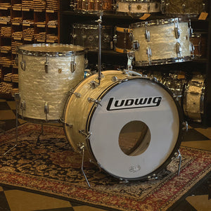 VINTAGE 1967 Ludwig Super Classic Outfit in White Marine Pearl