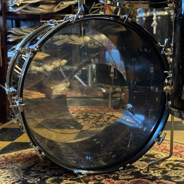 VINTAGE 1976 Ludwig Vistalite in Black w/ Matching LM400 Supraphonic - 14x22, 8x12, 9x13, 16x16, 5x14