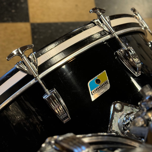 VINTAGE 1976 Ludwig Vistalite in Black w/ Matching LM400 Supraphonic - 14x22, 8x12, 9x13, 16x16, 5x14