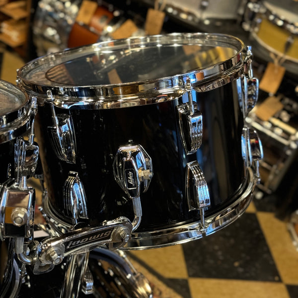 VINTAGE 1976 Ludwig Vistalite in Black w/ Matching LM400 Supraphonic - 14x22, 8x12, 9x13, 16x16, 5x14