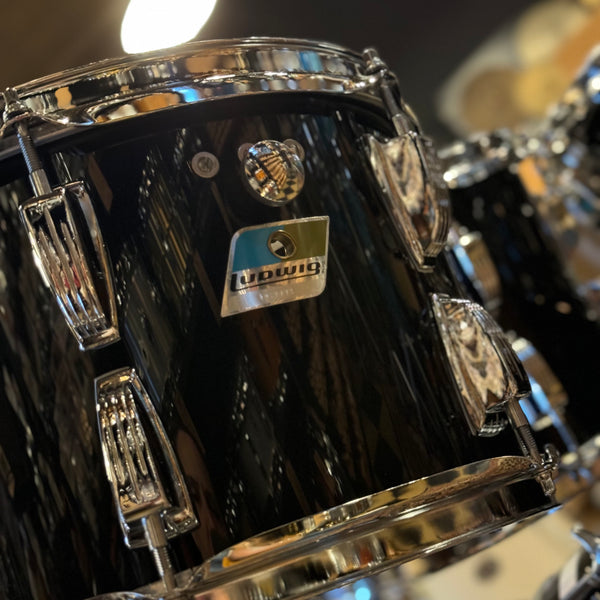 VINTAGE 1976 Ludwig Vistalite in Black w/ Matching LM400 Supraphonic - 14x22, 8x12, 9x13, 16x16, 5x14