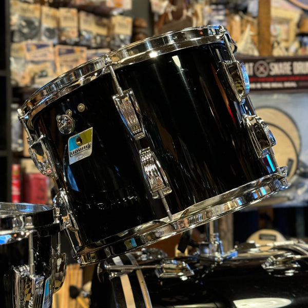 VINTAGE 1976 Ludwig Vistalite in Black w/ Matching LM400 Supraphonic - 14x22, 8x12, 9x13, 16x16, 5x14