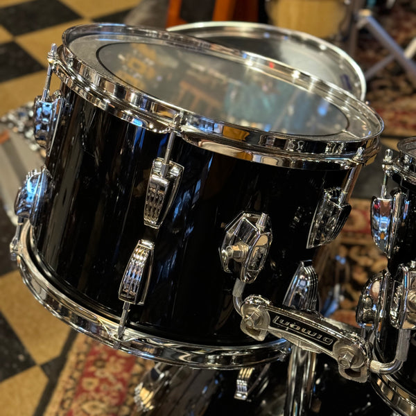 VINTAGE 1976 Ludwig Vistalite in Black w/ Matching LM400 Supraphonic - 14x22, 8x12, 9x13, 16x16, 5x14