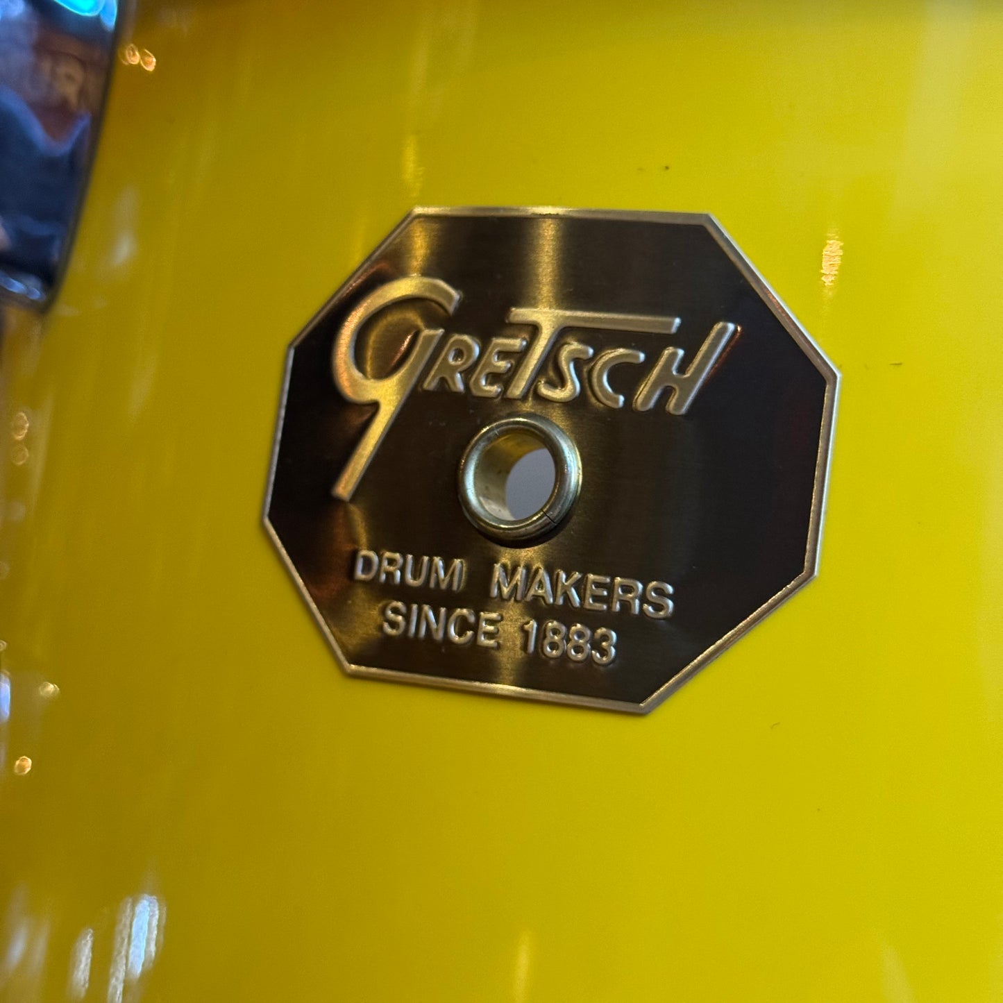 USED 2000's Gretsch USA Custom Drum Set in Tony Williams Yellow (Solid Yellow Gloss) - 18x22, 8x10, 9x12, 14x14, 16x16