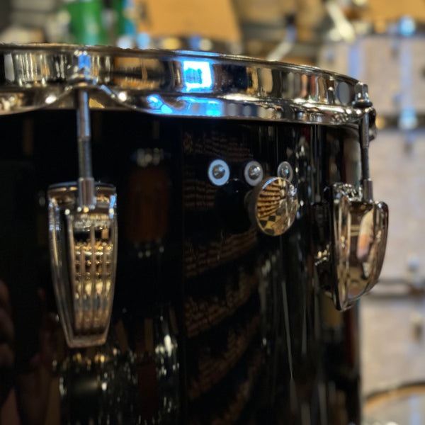 VINTAGE 1976 Ludwig Vistalite in Black w/ Matching LM400 Supraphonic - 14x22, 8x12, 9x13, 16x16, 5x14