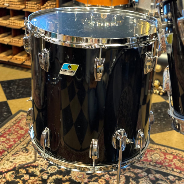 VINTAGE 1976 Ludwig Vistalite in Black w/ Matching LM400 Supraphonic - 14x22, 8x12, 9x13, 16x16, 5x14