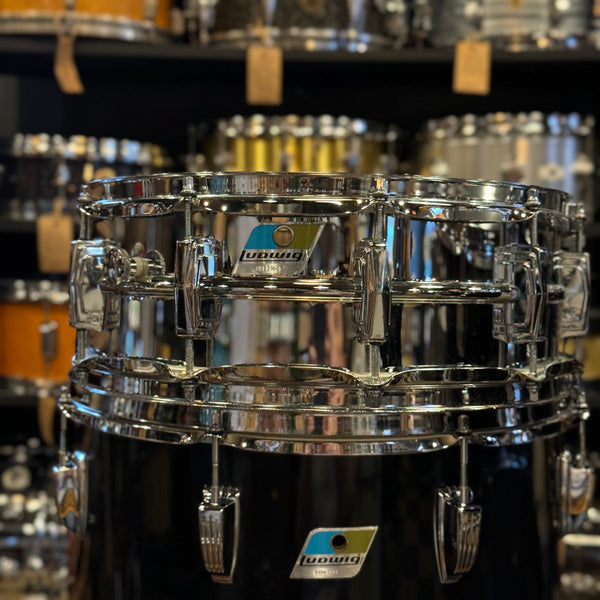 VINTAGE 1976 Ludwig Vistalite in Black w/ Matching LM400 Supraphonic - 14x22, 8x12, 9x13, 16x16, 5x14