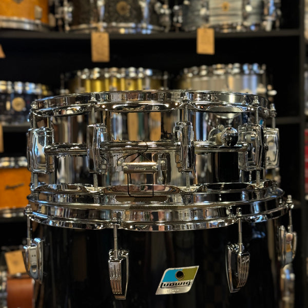 VINTAGE 1976 Ludwig Vistalite in Black w/ Matching LM400 Supraphonic - 14x22, 8x12, 9x13, 16x16, 5x14