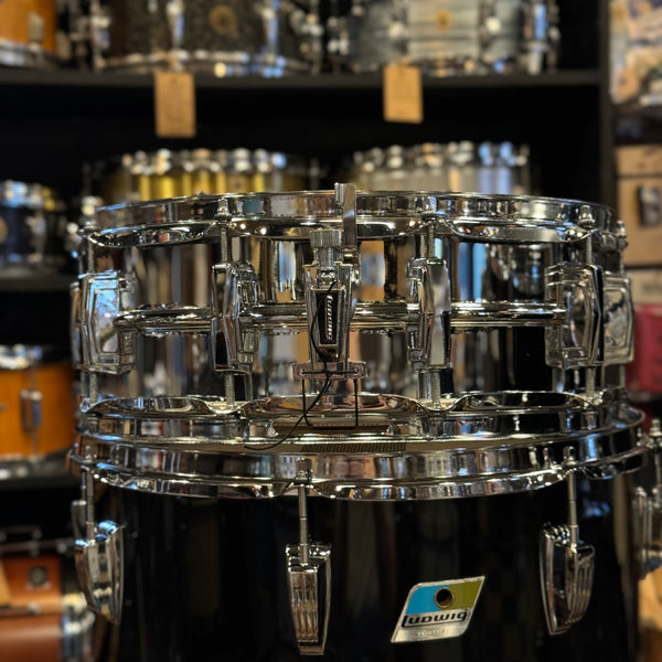 VINTAGE 1976 Ludwig Vistalite in Black w/ Matching LM400 Supraphonic - 14x22, 8x12, 9x13, 16x16, 5x14