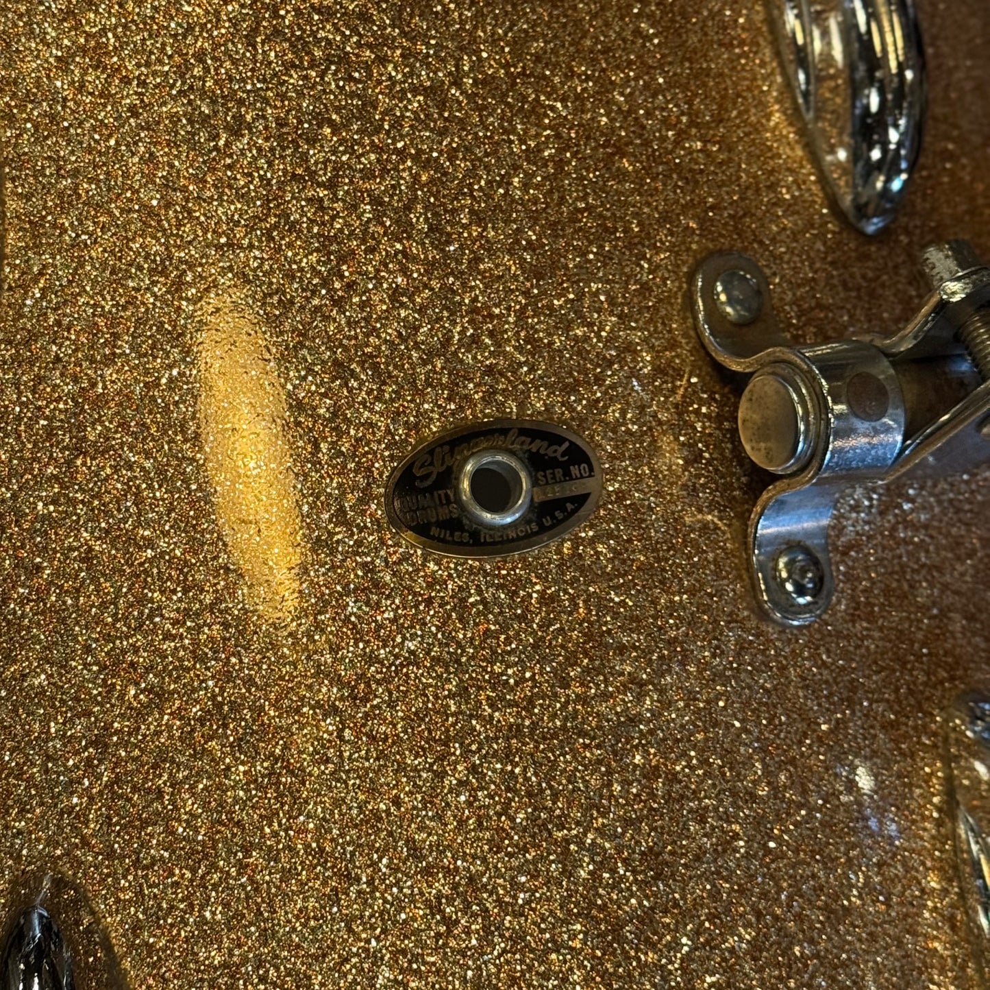 VINTAGE 1960's Slingerland Modern Jazz Outfit in Pink Champagne Sparkle - 14x20, 8x12, 14x14