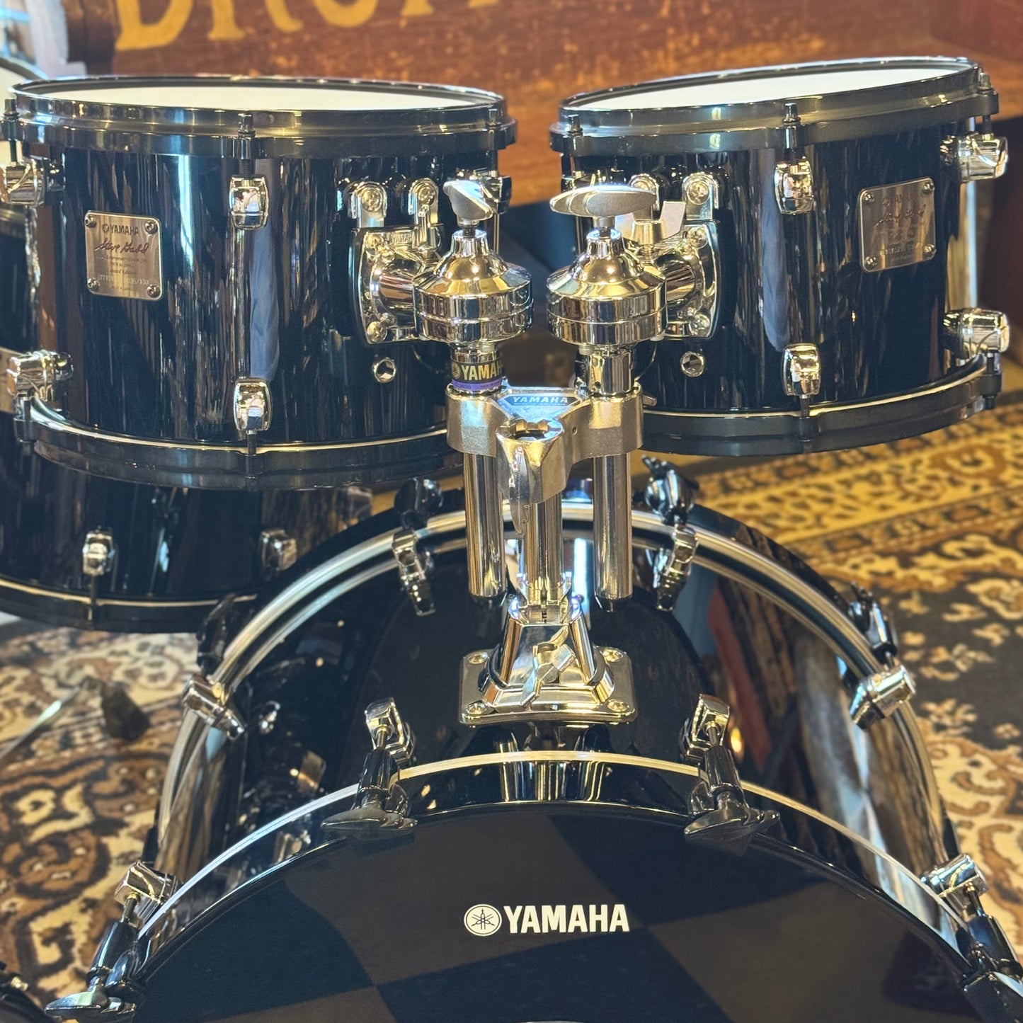LIMITED EDITION Yamaha No. 35/100 Steve Gadd 30th Anniversary Drum Set in Piano Black Gloss w/ Steve Gadd Snare Drum - 14x22,