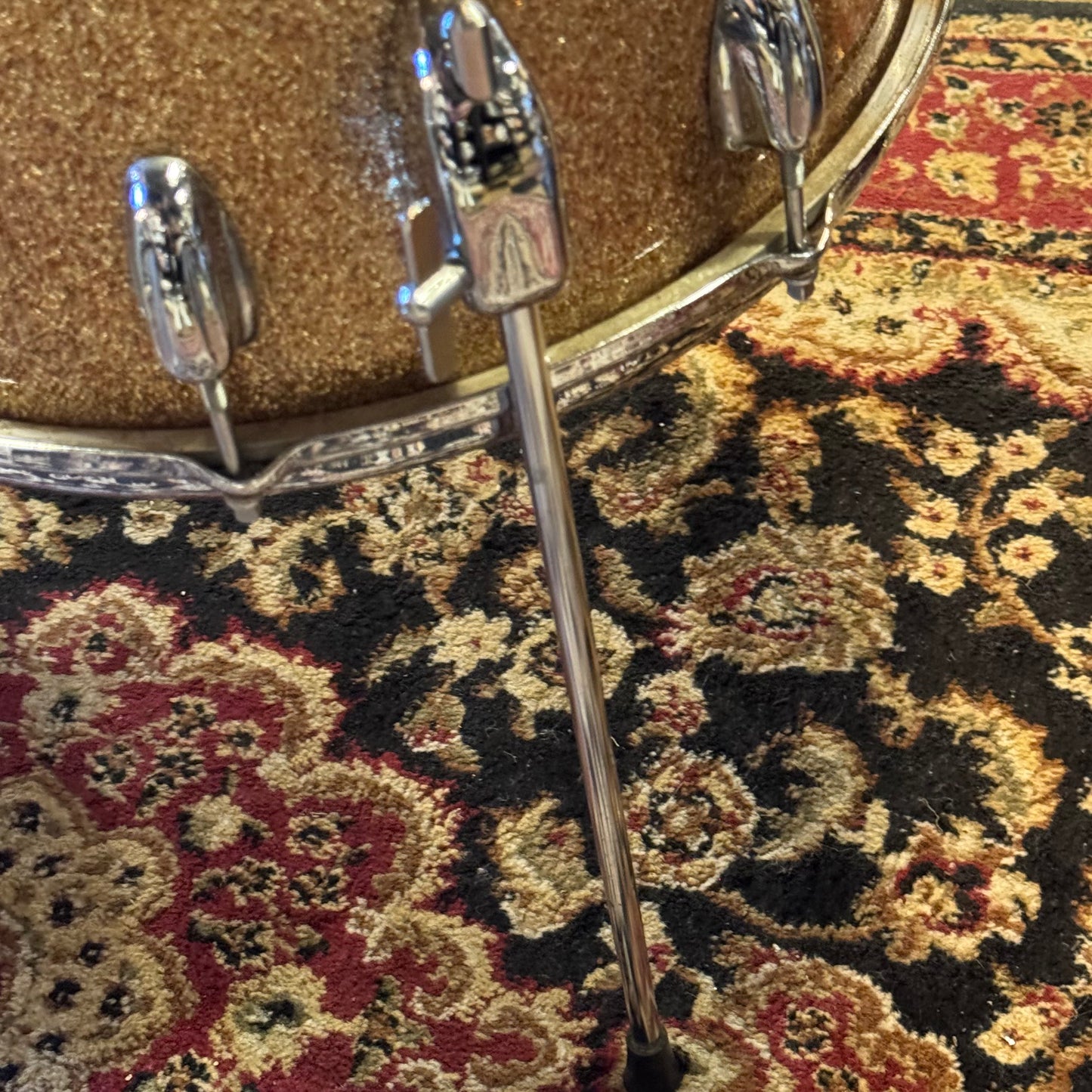 VINTAGE 1960's Slingerland Modern Jazz Outfit in Pink Champagne Sparkle - 14x20, 8x12, 14x14