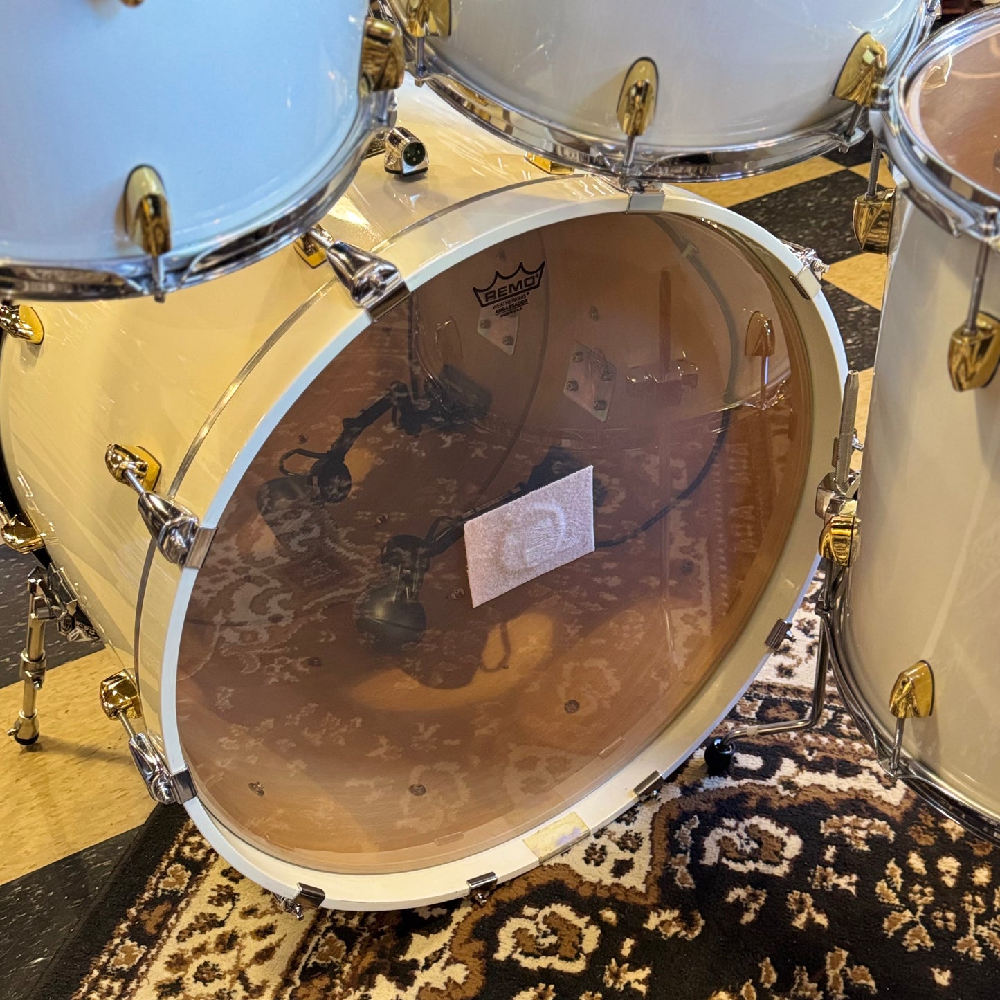 John JR Robinson's Yamaha Exclusive Custom Built Nashville Studio Drumset in White Flake Sparkle- 16x24, 9x13, 10x14, 16x16, 16x18, 4x15