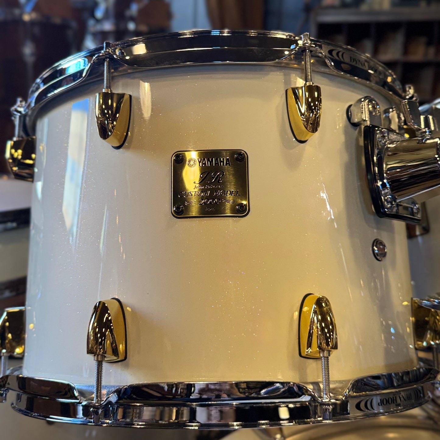 John JR Robinson's Yamaha Exclusive Custom Built Nashville Studio Drumset in White Flake Sparkle- 16x24, 9x13, 10x14, 16x16, 16x18, 4x15