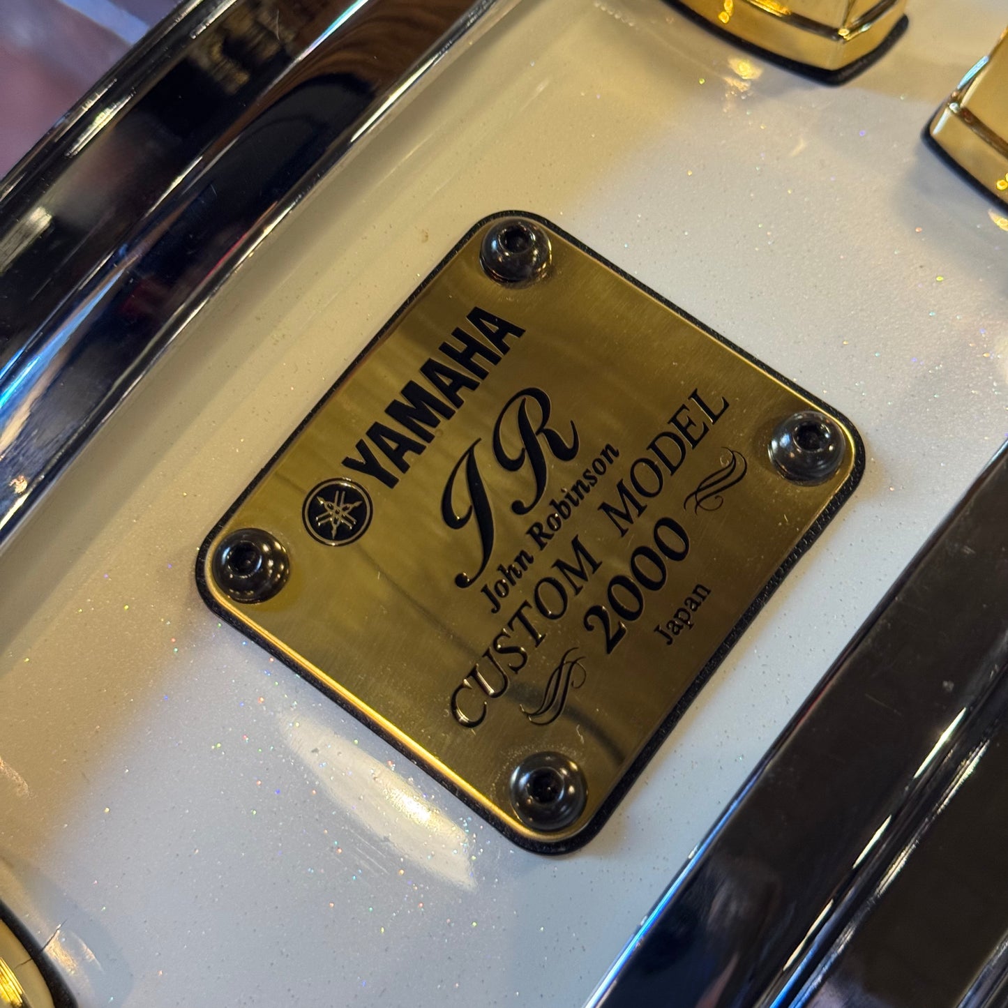 John JR Robinson's Yamaha Exclusive Custom Built Nashville Studio Drumset in White Flake Sparkle- 16x24, 9x13, 10x14, 16x16, 16x18, 4x15